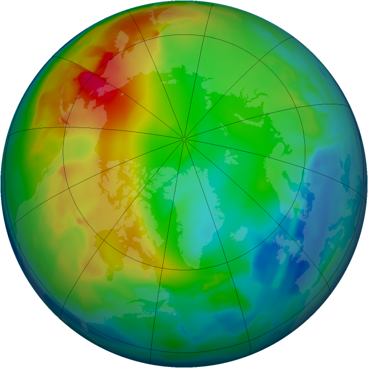 Arctic ozone map for 27 December 2011